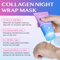 ZTSMSWY Collagen Night Wrapping Mask,Overnight Sleeping Mask for Delivers Deep, Lasting Hydration,Peel Off Face Masks,Korean Skincare