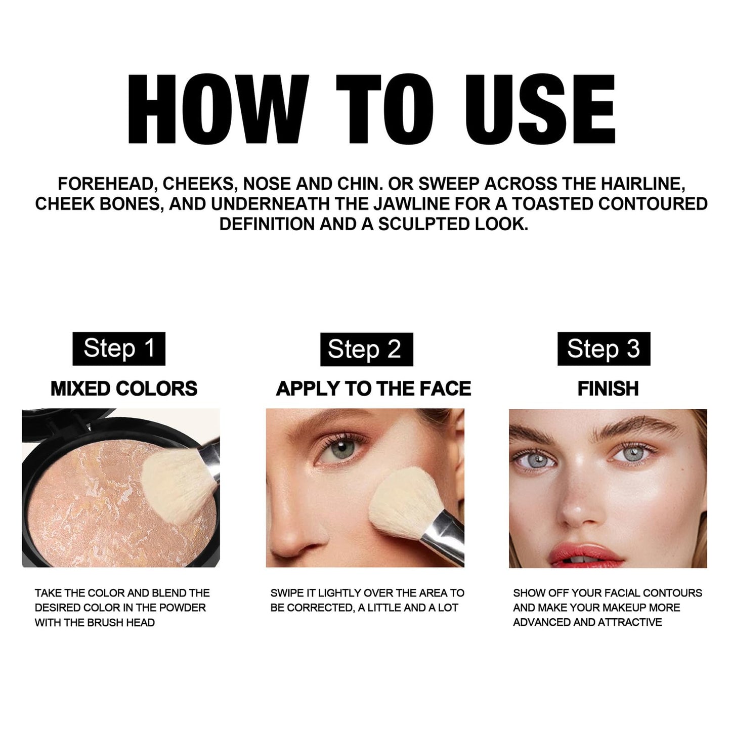 Shengqialun Baked Foundation Medium, Colour Correcting Foundations for Mature Skin, Highlighting & Setting Powder Foundation, Oil Control Pressed Powder for Mature Skin