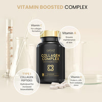 Advanced Collagen Complex | 1593mg Vitamin Boosted Complex for Glowing Hair, Skin & Nails | 90 High Strength Capsules | Premium Bovine Supplements for Women & Men, Made in The UK