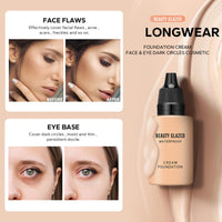 OKAQEE Full Coverage Foundation - Waterproof Cream Face Foundation - Long Lasting Foundation - Buildable Medium Coverage - Natural Flawless Oil-Controlling Leightweight Feel (101 Fair)