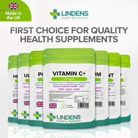 Lindens Vitamin C+ 1000mg Time Release Tablets - 120 Pack - with Citrus Bioflavonoids and Rosehip - Contributes to Immune System Health, Reduces Tiredness and Supports Healthy Skin and Teeth
