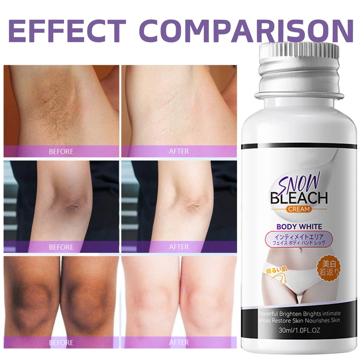 Cureluxe Snow Bleach Skin Whitening Cream - Dark Skin Whitening Cream for Women - Skin Lightening Cream for Dark Skin - Skin Bleaching Cream with Niacinamide,Arbutin,Vitamin C - Skin Bleach for Private,Leg,Arm