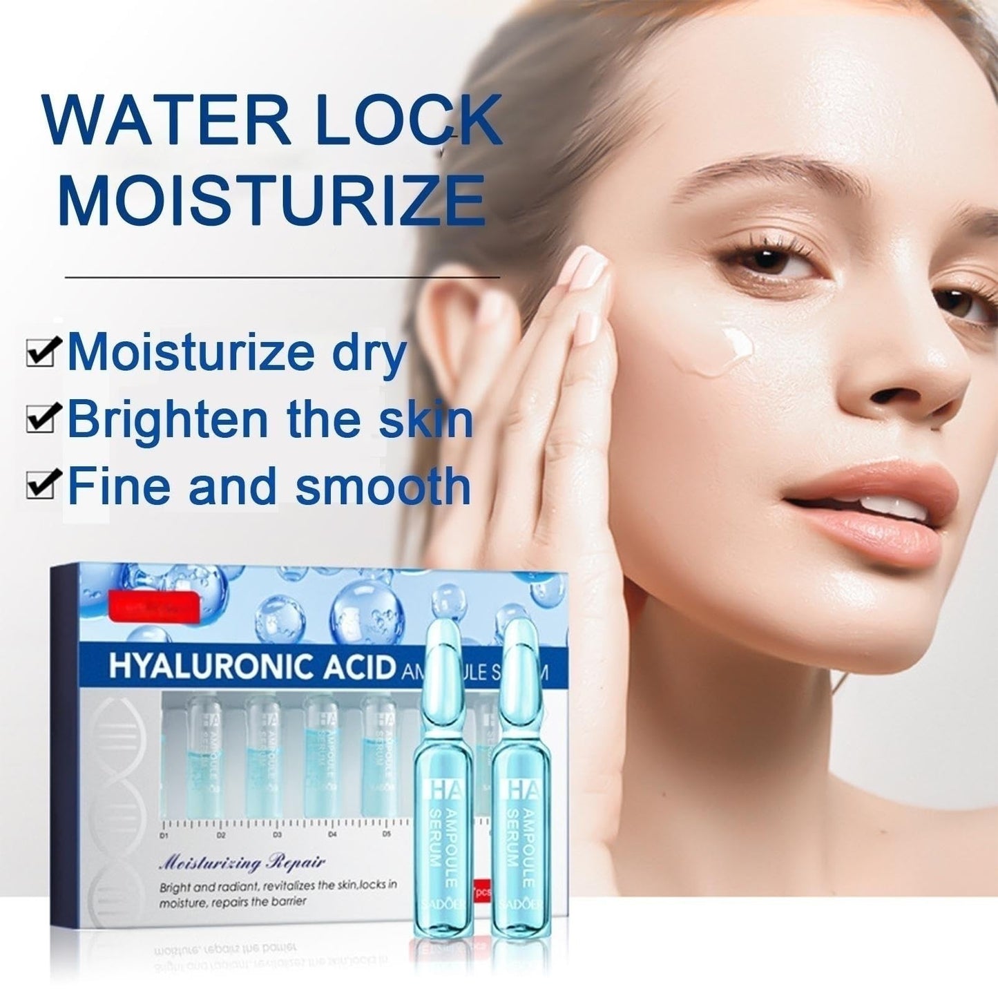 Hyaluronic Acid Concentrated Ampoules For Face Serum,Deeply Moisturize,Hyaluronic Acid Serum For Face,Face Care For A Natural Face Lift,Face Serum For Women & Men -7x2ml Ampoules.
