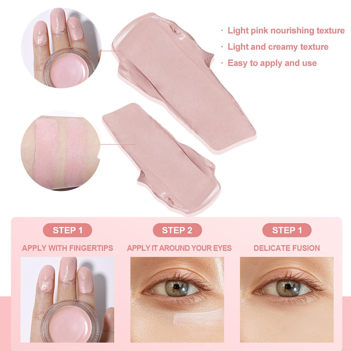 LUMKMAS Under Eye Brightener, Under Eye Colour Corrector Anti-aging Eye Concealer for Dark Circles, Spot and Blemish, Full Coverage Eye Primer Long Lasting Eye Highlighter Foundation