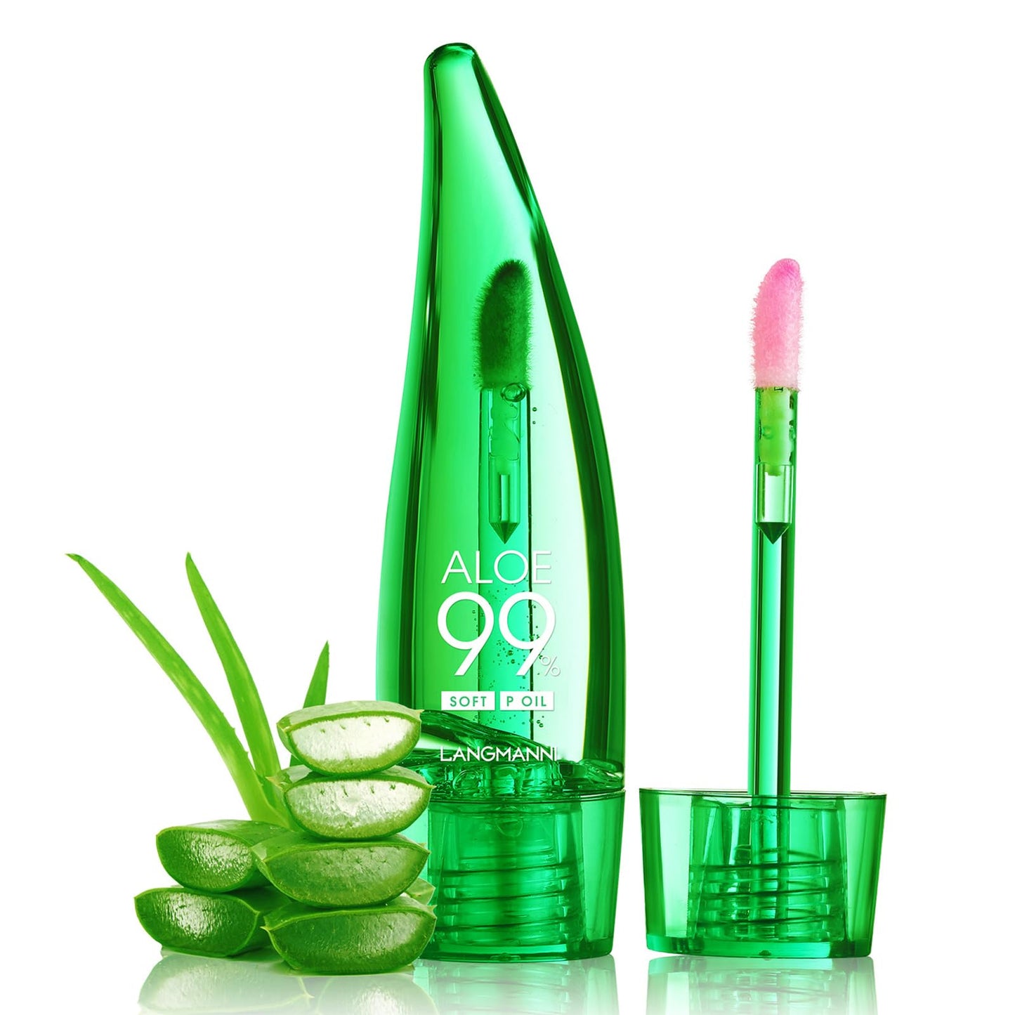 HERBINSOLS Aloe Vera Lip Oils - Color Changing Aloe Vera Lip Balm - Long Lasting Hydrating Moisturizing Lip Care Stick - Pink Clear Lip Gloss Serum - Light Texture Non-Sticky Lip Tint Oil For Women