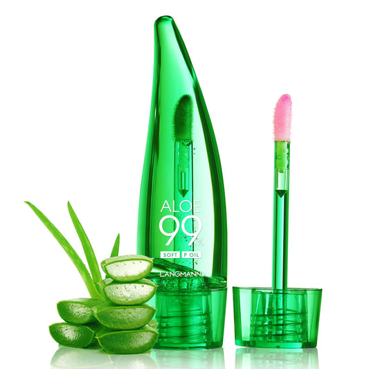 HERBINSOLS Aloe Vera Lip Oils - Color Changing Aloe Vera Lip Balm - Long Lasting Hydrating Moisturizing Lip Care Stick - Pink Clear Lip Gloss Serum - Light Texture Non-Sticky Lip Tint Oil For Women