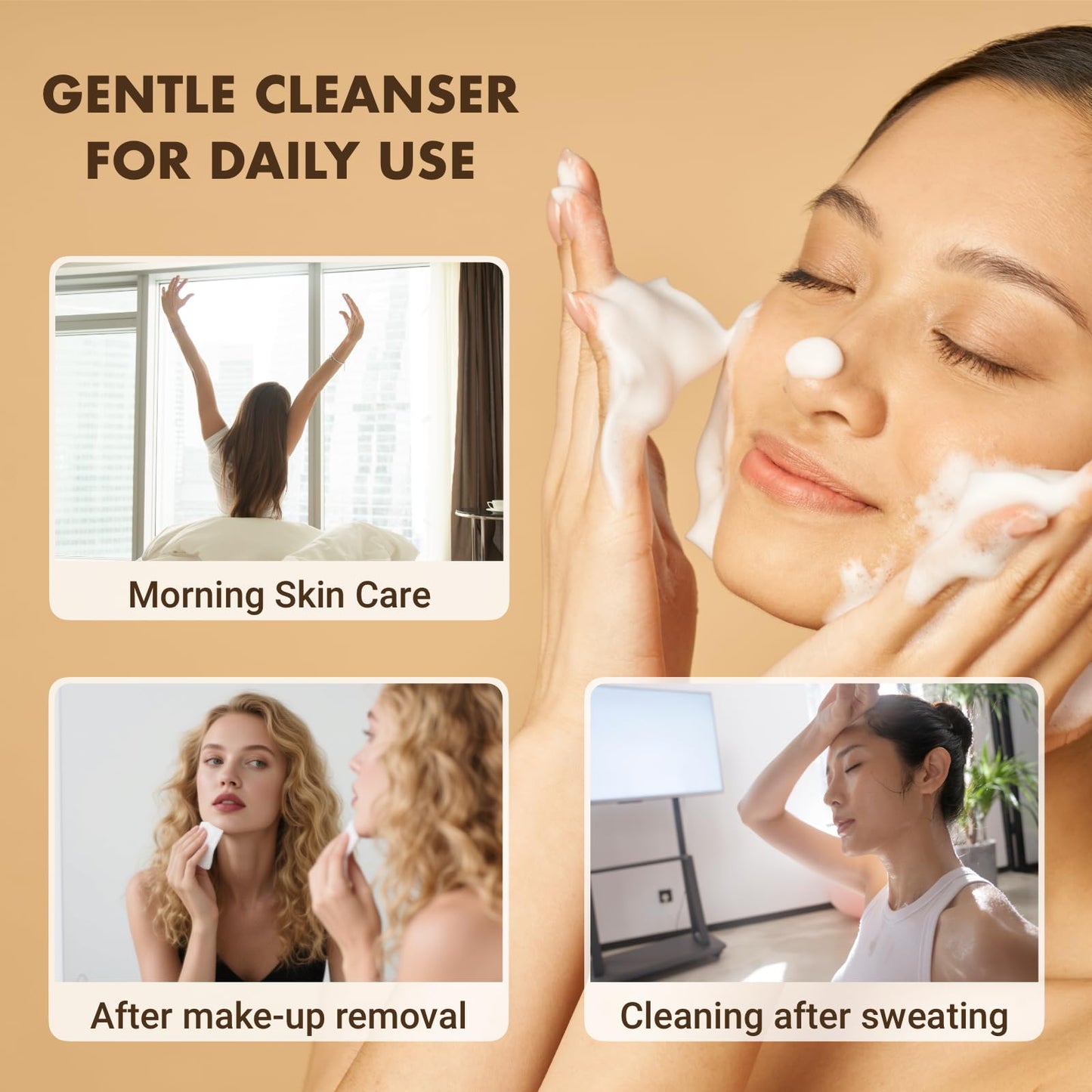 CTUBLIAUNX Exfoliating Face Wash & Scrub Cleanser for Women - Gentle Face Exfoliator with Vitamin C, Deep Cleansing & Smooth Skin, Oil-Free Daily Face Wash
