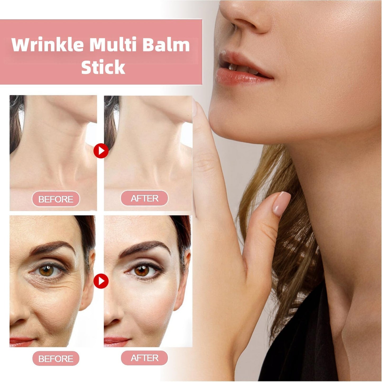 Ruojiar Collagen Multi Balm Stick,Collagen Wand,Deep Wrinkle Filler Coll/agen Stick,Moisturizing Balm for Fine Lines and Wrinkles,Skin Tightening Cream for Face,Instantly Hydrates,for Face,Eye,Lip,Portable