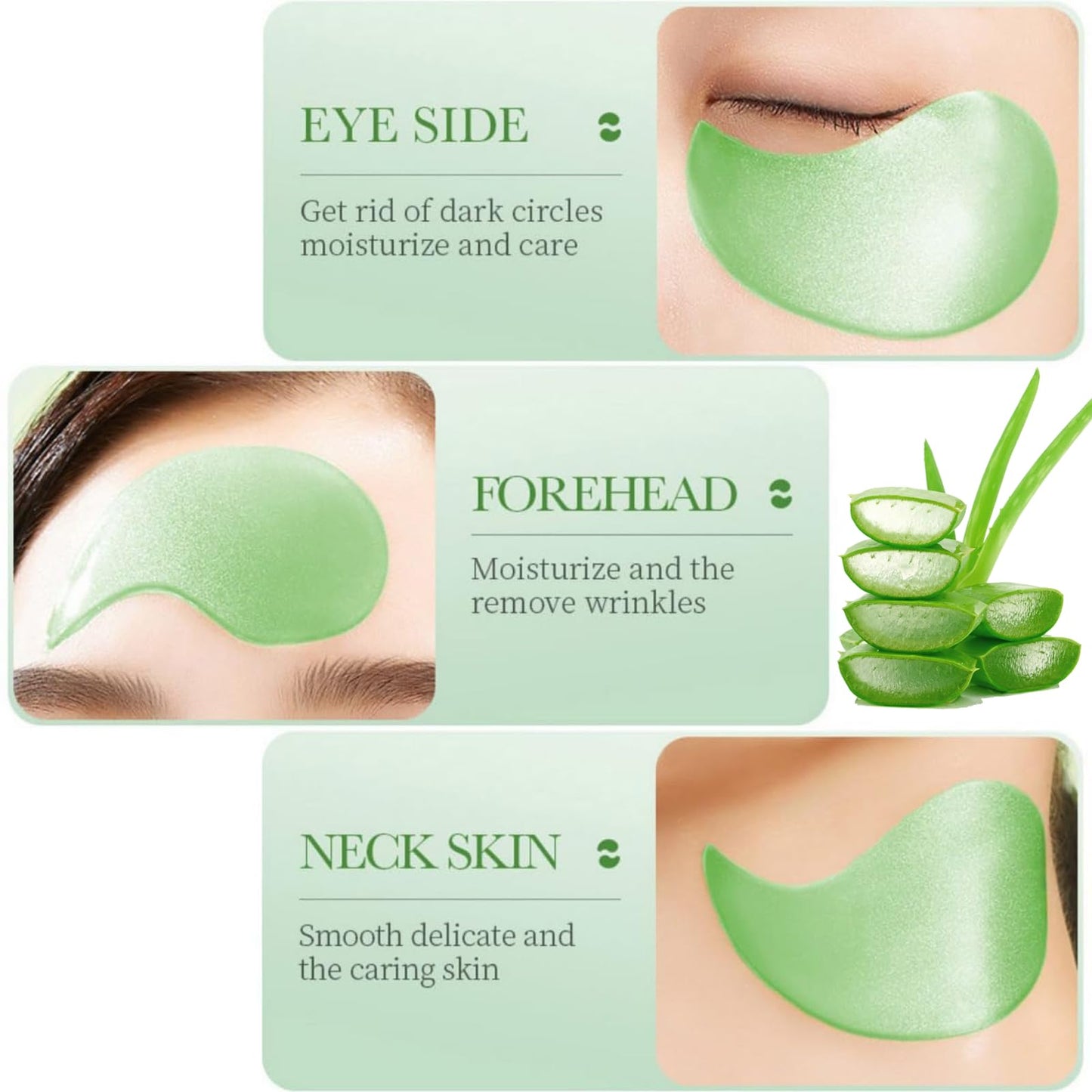 Haoutdory 60 Pairs Aloe Vera Collagen Under Eye Patches,Hydrating Eye Masks for Dark Circles,Puffiness,Wrinkles & Fine Lines,Soothing Anti-Aging Skincare for Men & Women