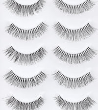 10 pairs Natural False eyelashes 3D Fake Lashes 100% Handmade Short Soft Reusable Eye Lash Transparent Strip Lashes Natural looking eyelash by EMEDA (Natural False Lashes 07)