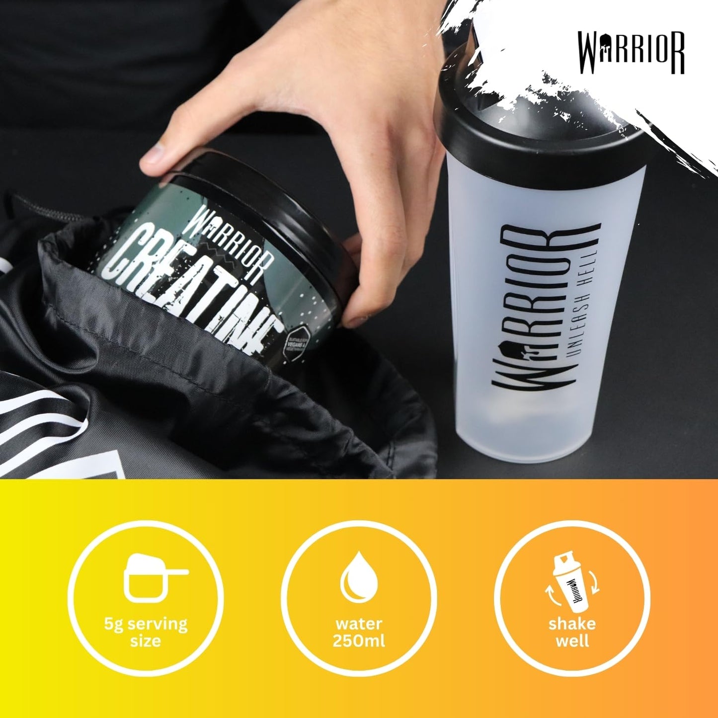 Warrior Creatine Monohydrate Powder 300g – Micronised – Proven to Improve Physical Performance and Recovery, 5g Servings (Tropical)