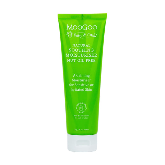 MooGoo Soothing Moisturizer Nut Oil Free - A gentle, nourishing, moisturizing cream for delicate & sensitive baby skin - cruelty-free, paraffin-free, dairy-free natural moisturizer for face & body