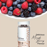 Anxiety Relief Mixed Berry Flavoured Gummies by Known | Relaxing Blend of Vitamins, Minerals & Botanicals | 60 Two-a-Day Vegan Vitamin Gummies (Three Month’s Supply) | Everyday Stress Relief