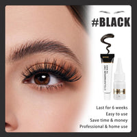 Guegine Eyebrow Tint Kit,2-In-1 Eye Brow Tint Kits,Lash Tint Kit,Lasting for 6 Weeks Diy Hair Dying for Salon(7ml Black)