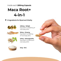 Natral Maca Root Extract 8000mg enriched with Premium, Ginseng, Ashwagandha, and Zinc | High Strength