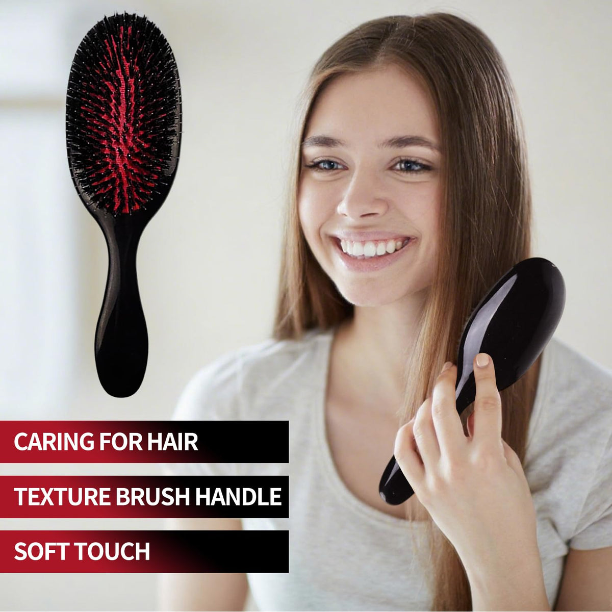 Solvayne Paddle Hair Extension Brush, Anti-Static Massage for Hair Extensions and Wigs, Gentle Detangling Brush for All Types