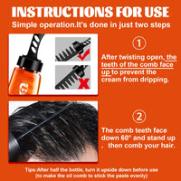 Alelyer Hair Styling Gel for Men, 2-in-1 Hair Wax Gel with Comb, Hair Styling Gel for Men, Hair Gel with Comb, Hair Oil Head Gel, Hair Styling Gel with Comb for Men, Long-Lasting, Quick Building, 100 ml