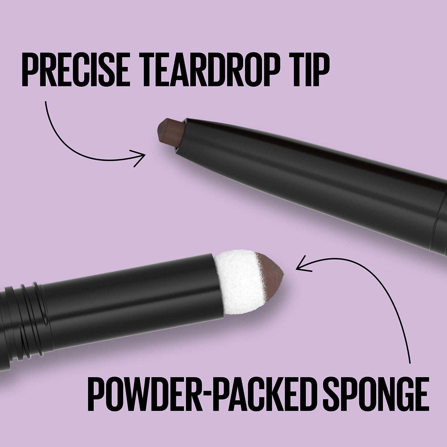 Maybelline Express Brow Duo Eyebrow Filling, Natural Looking 2-In-1 Pencil Pen Plus Filling Powder, Dark Brown, 1 Count (Pack of 1)