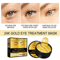 QUIWEN 24k Gold Eye Masks For Puffy Eyes & Dark Circles - Under Eye Mask Remove Eye Wrinkles, Collagen Eye Patches, Enhance Eye Areaimprove Gloomy, Brighthe, Hydrating(60pcs)
