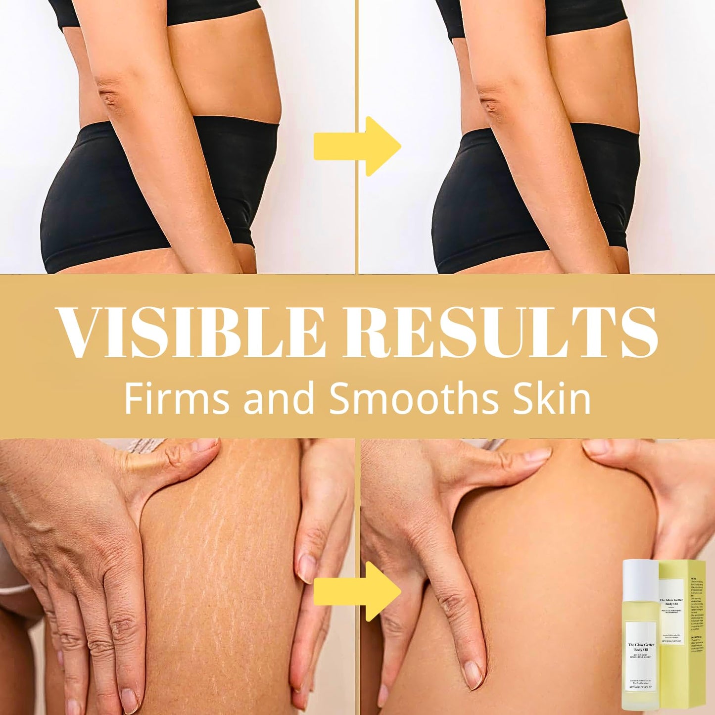 Tongyend The Glow Getter Body Skincare Set, The Glow Getter Whipped Multi-Oil Body Butter & The Glow Getter Body Oil, Body Oil For Women, Multi-Oil For Intense Nourishment & Moisturizing Formula, Firming Cream