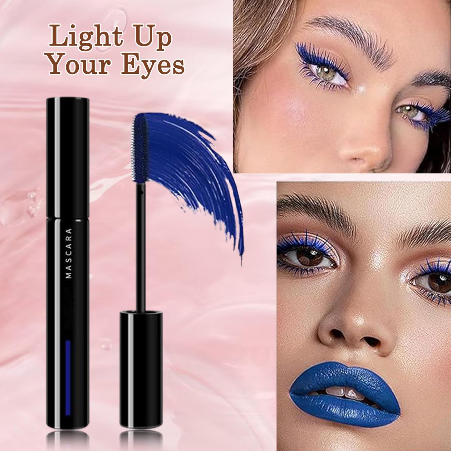 Generic Navy Blue Waterproof Tubing Mascara β Deep Blue Colored Volumizing & Curling Mascara β Long Lasting, Smudge-Proof, Easy to Remove Eye Makeup Highly Pigmented for Bold Lash Looks (blue)