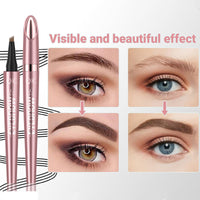 Shengqialun Eyebrow Pencil, Microblading Eyebrow Pen, Eyebrow Pen with 4 Micro-Fork Tip Long-lasting Waterproof Smudgeproof Eyebrow Pen Creates Natural Looking Defined Eyebrows (Dark Brown)