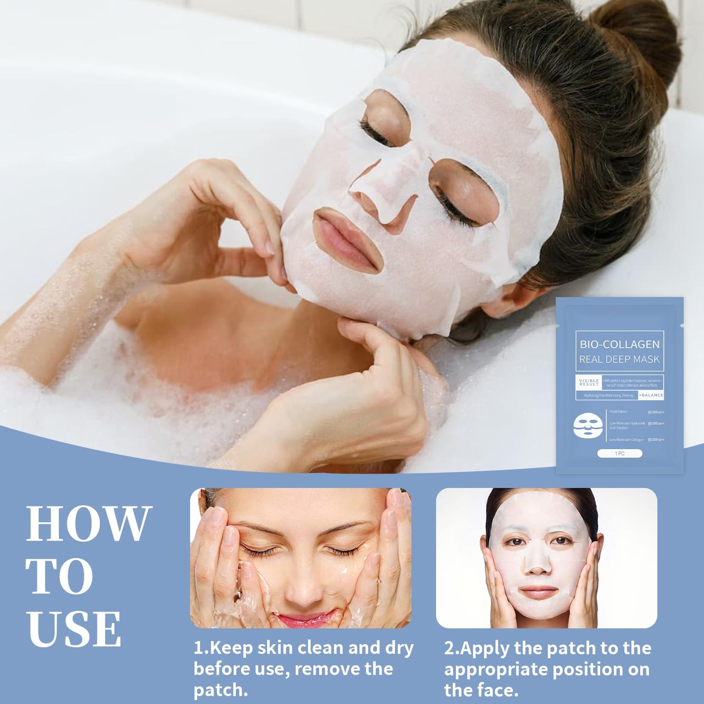 Benaewa 7 Pcs Bio Collagen Face Mask Overnight, Bio-Collagen Real Deep Masks, Hydrating for All Skin Types