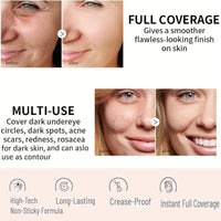 QUIWEN Full Coverage Concealer Set, 3PCS Colour Correcting Concealer Set, Hydrating & Long Lasting Liquid Concealer Waterproof Corrector Concealer For Dark Circles, Blemish, Spots(orange yellow green)