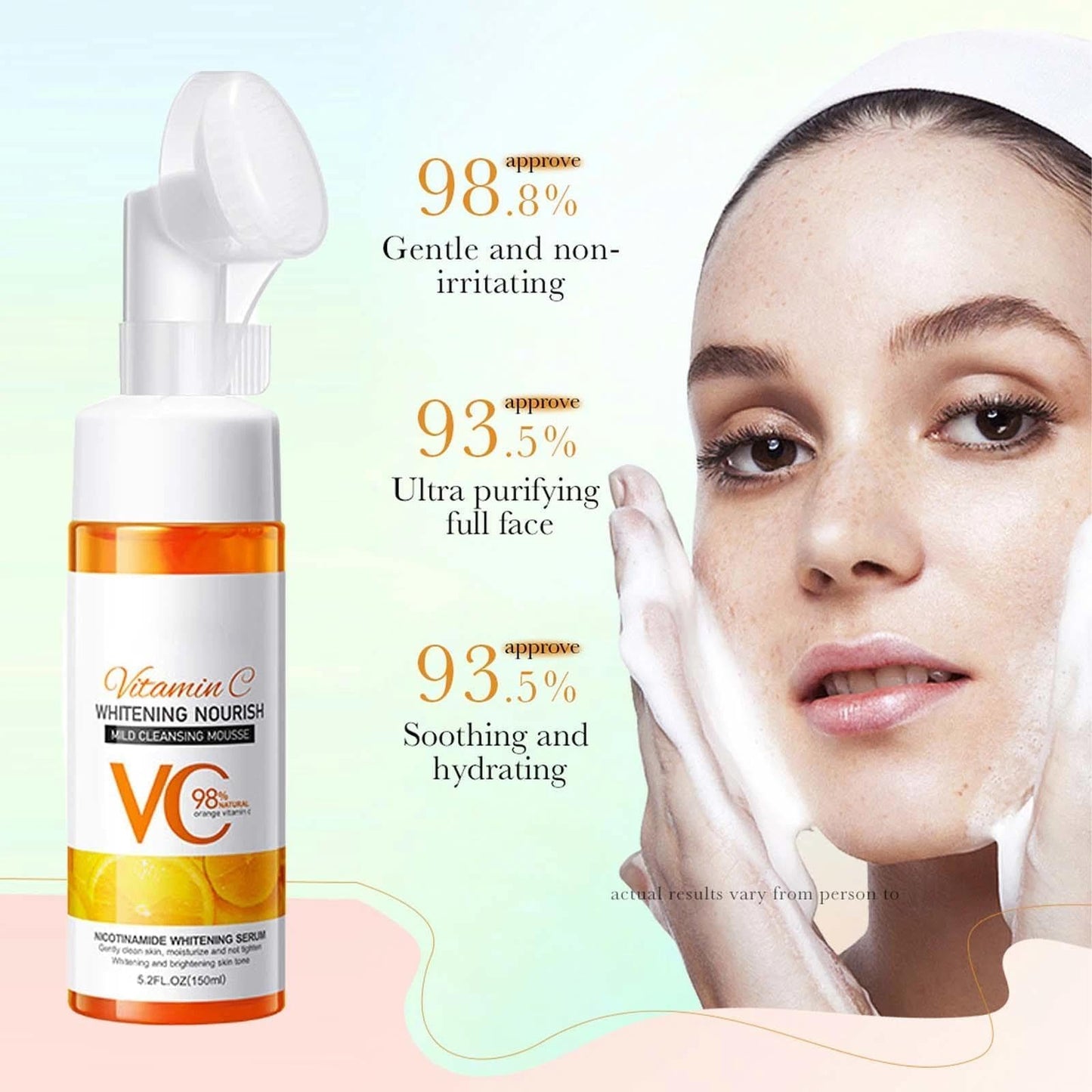 KKwoter Vitamin C Face Cleanser, Gentle Face Cleanser For Sensitive Skin & Oily Skin, Sensitive Face Wash Women & Men For Dry Skin, Facial Cleanser For Blackheads, Acne, Dull Skin