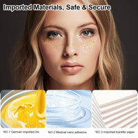 Generic 6 PCS Glitter Freckles Face Tattoo, Gold Glitter Fake Freckles Sticker, Temporary Face Tattoos for Women and Kids, Freckle Makeup Accessories for Make Up Festival-Style-2