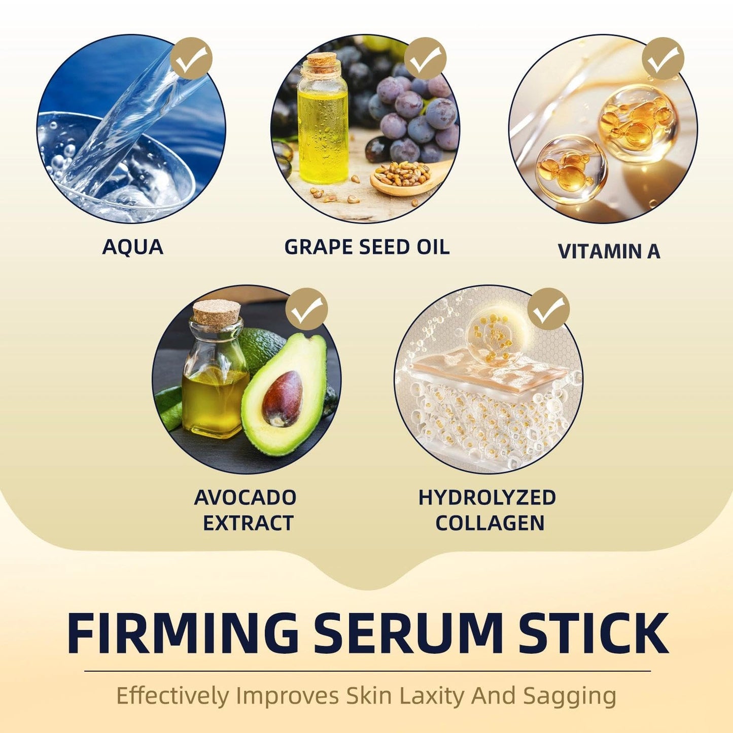 Wormeer Collagen Peptides Firming Serum Stick, Luxurious Skin Tightening Cream for Face & Neck, Anti-Aging Collagen Serum for Face, Neck Firming Cream for Sagging Skin, 30g