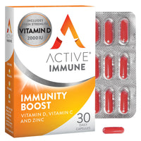 Solvotrin Active Immune | Vitamin D 2000IU | Vegan Formula | Vitamin D3 | Vitamin C & Zinc | 30 Capsules