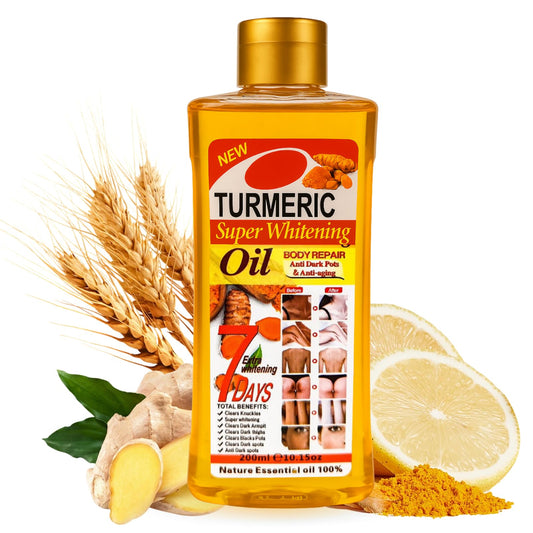 Turmeric Oil for Skin, Soft 7 Turmeric Massage Oil for Muscle Pain, Ginger Oil Relaxing, Warming, Promote Blood Circulation, Natural Nourishing for Face and Body Oil for All Skin Types 200ML
