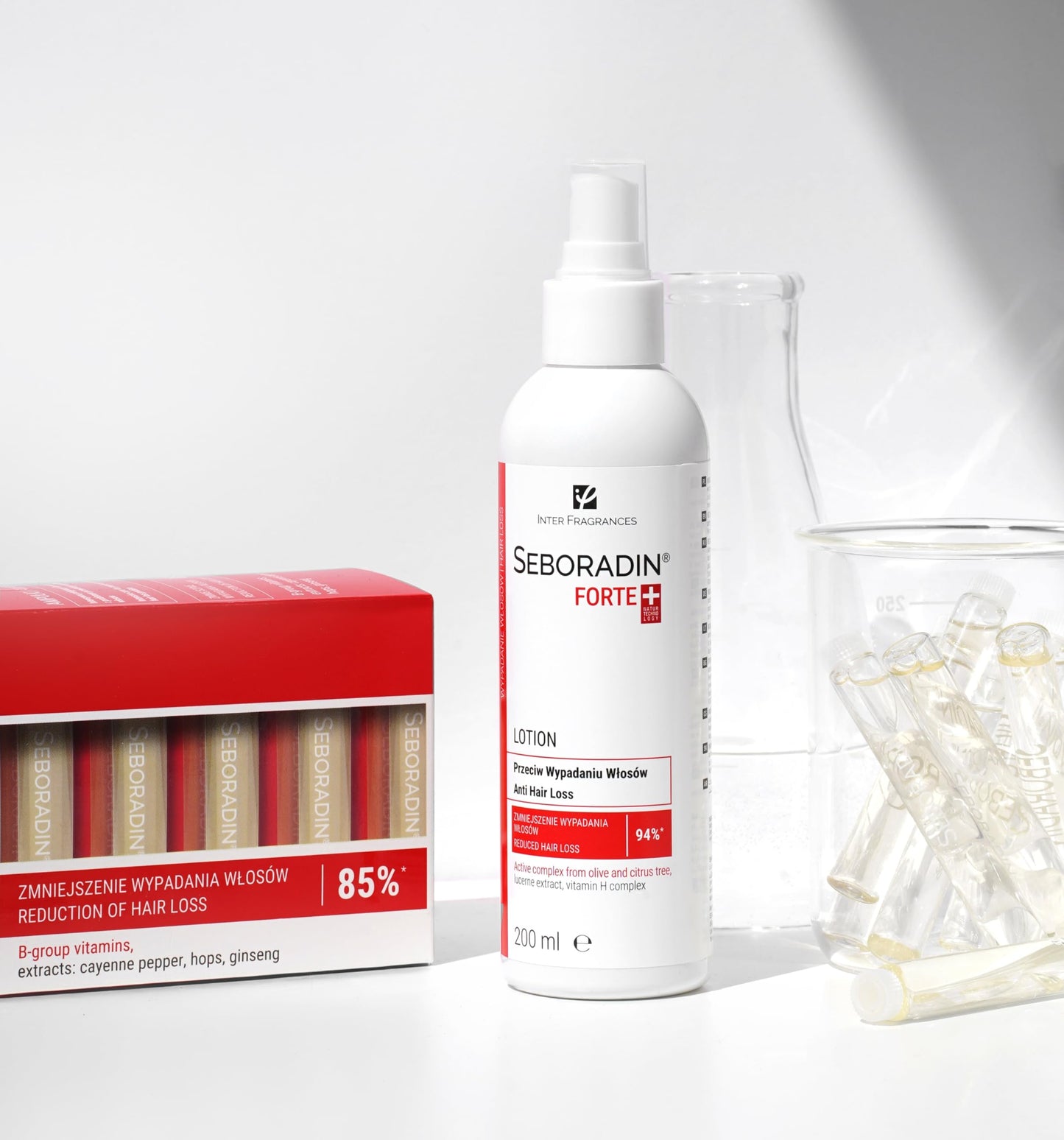SEBORADIN Seboradin Forte Hair Growth Serum Ampoules 28 x 5,5 ml Anti Hair Loss Serum Chronic Hair Loss And Thinning Treatment Natural Extracts and Vitamins Hair And Scalp Treatment Hair Care And Products
