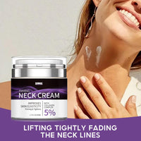 Neck Firming Cream with 5% Collagen Complex Tightening Lifting Sagging Skin Rejuvenating Moisturising Reducing Fine Lines Double Chin Reducer Cream 50ml