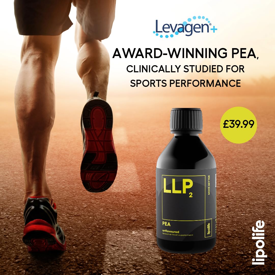 lipolife LLP2 - liposomal Pea Palmitoylethanolamide Levagen+ | High Strength | Enhanced Bioavailability | 48 Days Supply | Cognitive Health, Muscle Recovery | Helps Reduce Joint Pain and Inflammation