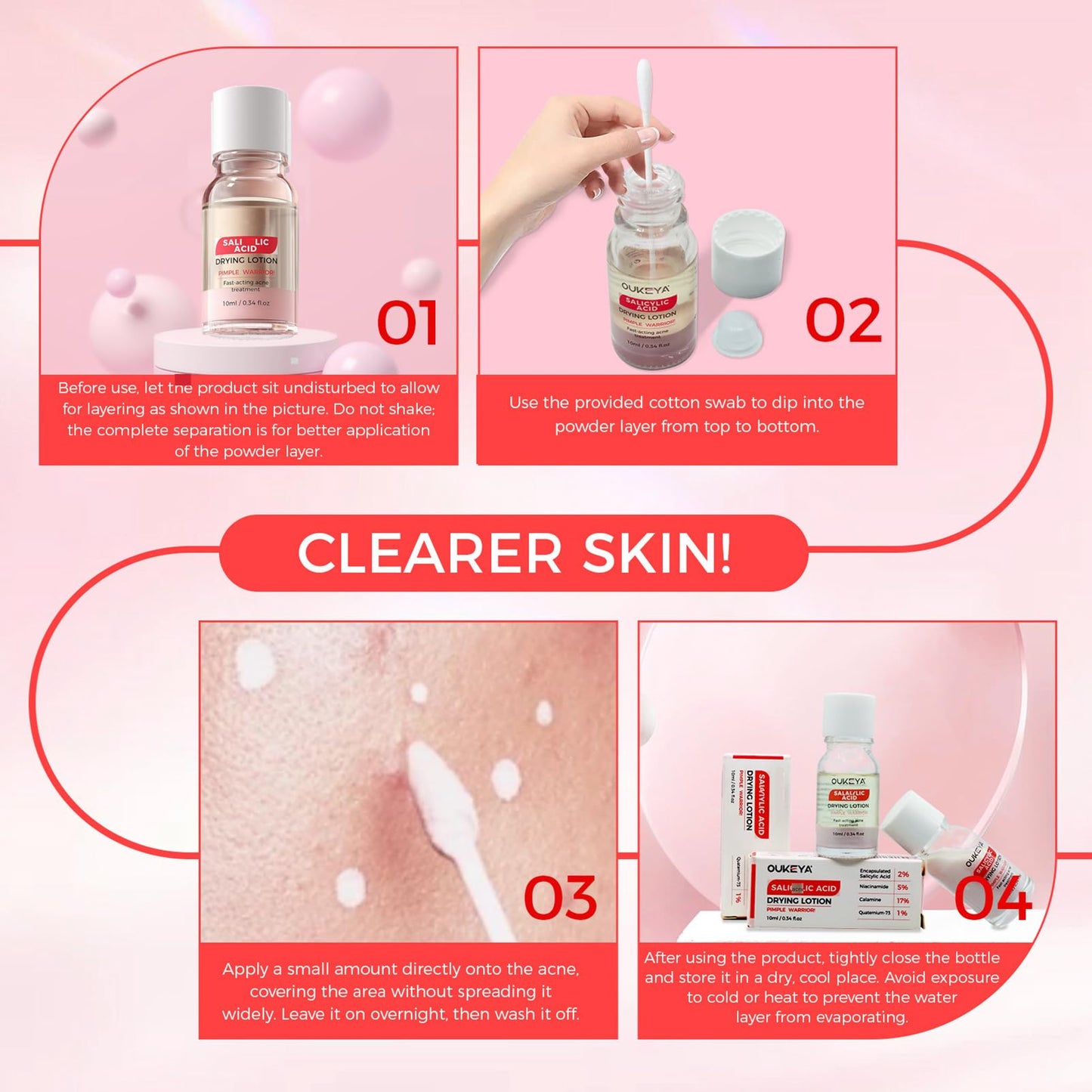 MEITREND Drying Lotion for Acne Treatment,Anti Acne Face Serum,Overnight Acne Drying Lotion,Spot Treatment,Pimple Lotio-n,Dry Out Blemishes & Pimple Reduce Redness
