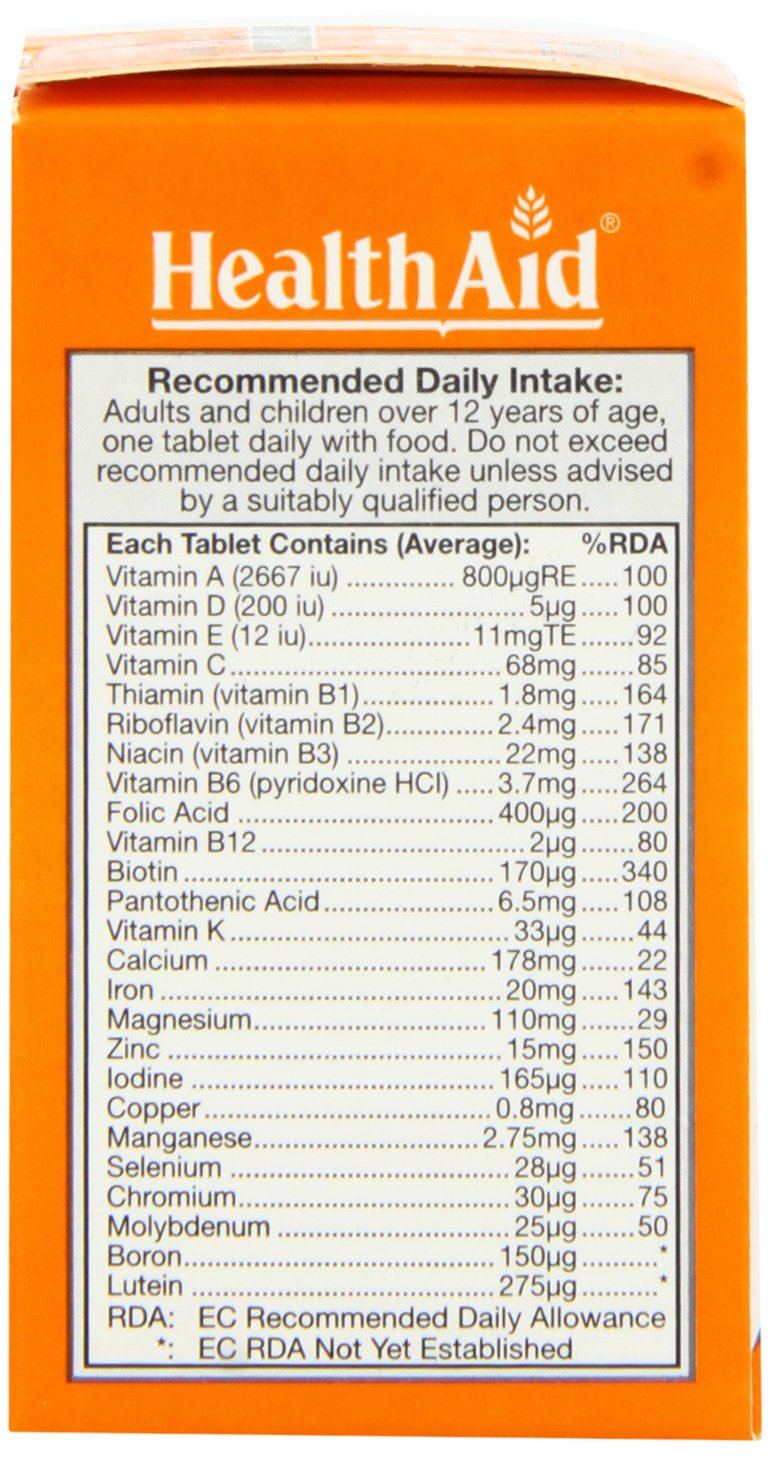 HealthAid A to Z Multivitamins and Minerals, 30 Vegetarian Tablets