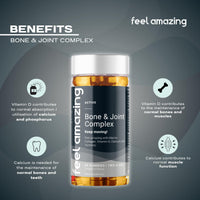 Feel Amazing Bone & Joint Complex Gummies - with Calcium, Vitamin D3 & Marine Collagen - 60 Grapefruit-Flavored Gummies - 30-Day Supply (1)