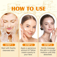 SingHao Beef Tallow Sunscreen SPF 50+,Natural Tallow Sun Cream for Face & Body,Tallow Balm Instant Sun Protection,Body Moisturiser for Dry Skin,SPF 50 Face Moisturiser,Light Texture,Natural Ingredients