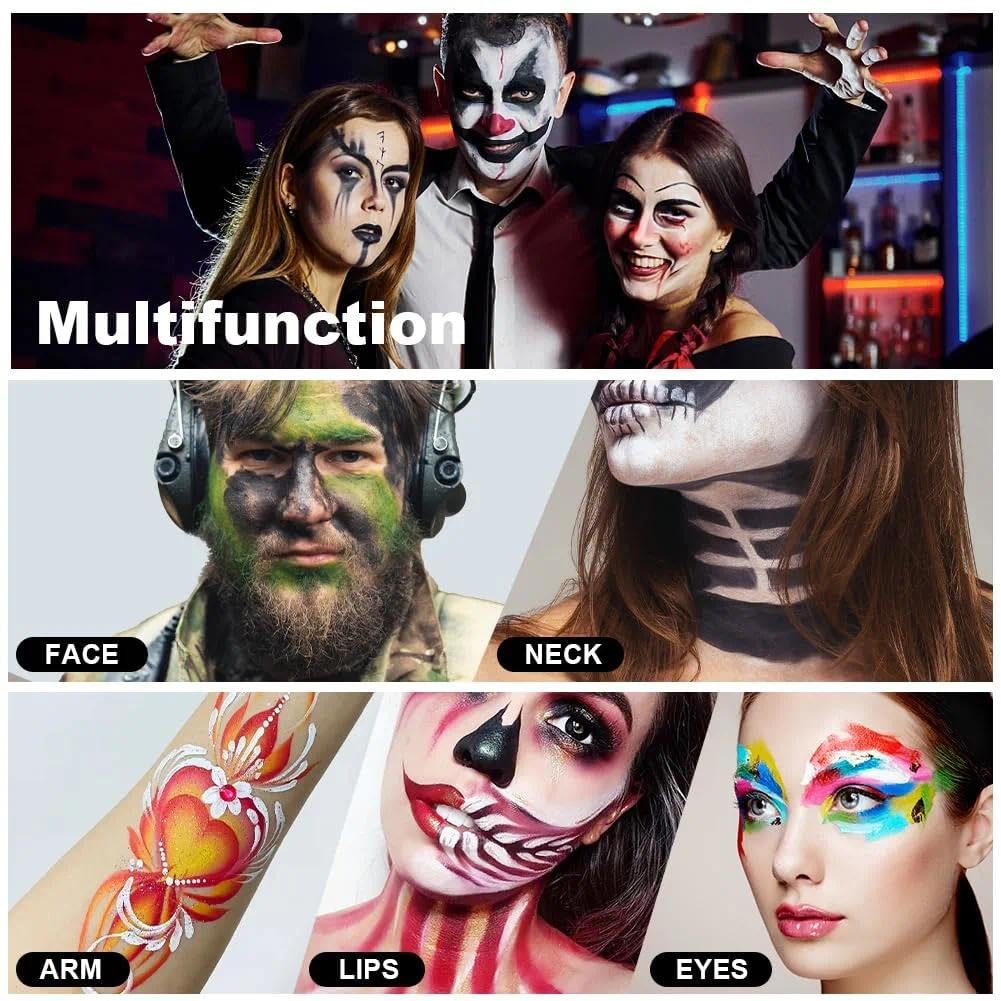 OunTechGlory Black Face Paint Stick for Sports & Halloween - Non-Toxic Body Paint Stick for Softball, Football, Baseball, Lacrosse - Adults & Kids Face Makeup Stick for Cosplay - Oil-Based Painting Stick