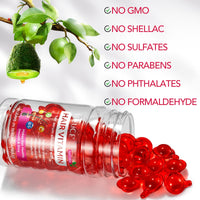 ZyranovaE Hair Vitamin Serum Oil Capsule,Hair Treatment Serum with Vitamins A C E Pro B5 and Argan Macadamia Avocado Oils,No Rinse,and Safe for All Hair,For Men & Women(60PC)
