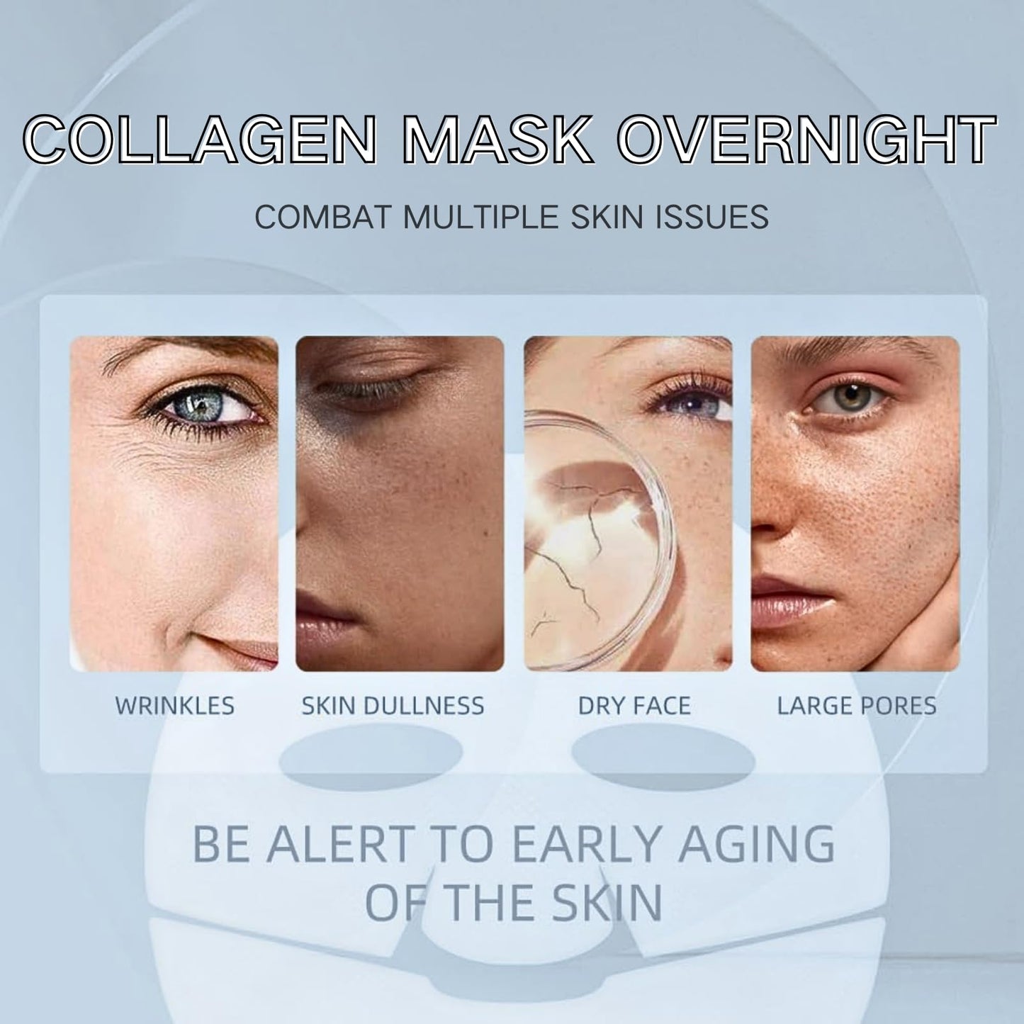 IZBEAUVO Deep Collagen Anti Wrinkle Lifting Mask,4PCS Korean Face Mask,Bio Collagen Face Mask,Collagen Overnight Mask,Collagen Face Mask, Bio-Collagen Deep Hydrating Overnight Mask