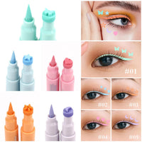 Generic 5PCS Eyeliner Stamp Set, Double-Ended Liquid Eyeliner Pencils with Heart, Moon, Butterfly, Star & Flower Stamps, Waterproof & Smudge-Proof Eyeliner Tools for Fun, Easy Makeup Designs