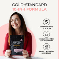 Inspiriko Multi Collagen Supplements for Women - Type I, II, III, V & X Hydrolyzed Collagen Peptides - 2000mg (per 4 capsules) Marine Collagen with Hyaluronic Acid, Bovine, Egg, Cartilage Collagen & 5 Vitamins