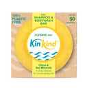 KinKind CLEANSE me! 2 in 1 Shampoo & BodyWash Bar. Soap free Shampoo bar for normal to greasy hair. Ideal for men. Up to 50 washes. Vegan, Cruelty Free, UK made
