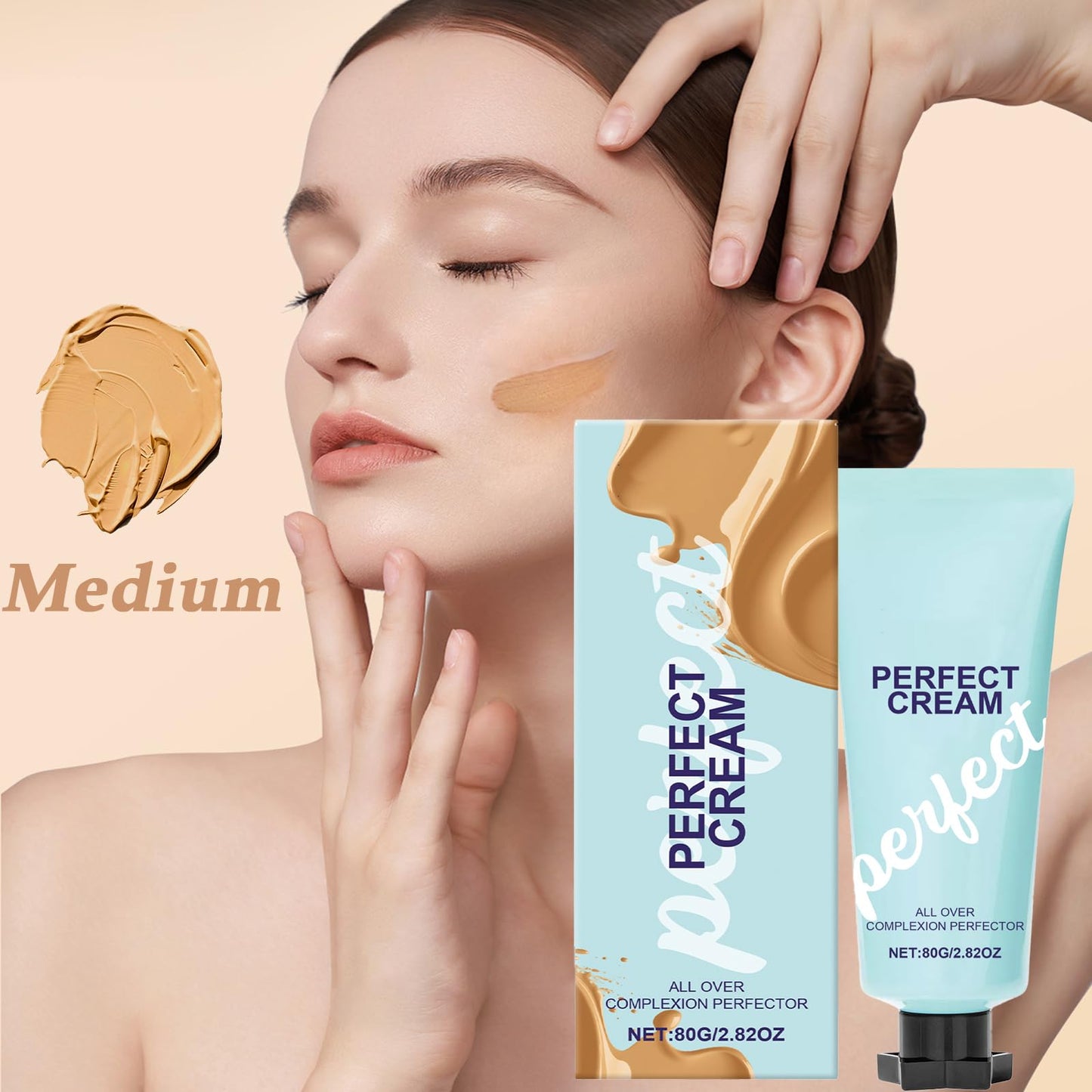 SHEBEEDO Medium Shade Concealer, All-Over Complexion Perfector, Body Coverage Perfector, Moisturizer, Lightweight and Waterproof Concealer Full Coverage,Suitable All Skin Types(Medium)