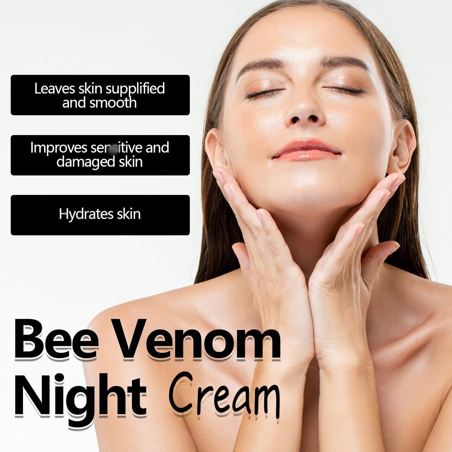 Jinjiar 2PCS Bee Venom Anti-Wrinkle Cream,Bee Venom Wrinkle Removal Cream for Face,Face Cream for Women,Face Cream for Dry Skin,Moisturiser Face Women,Skin Repair Cr-eam,Fa-ce Tightening Cre-am,Skin Cr-eam