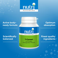 Nutri Advanced - T-Convert - Gum Guggul with Ashwagandha, Selenium and Zinc - Healthy Thyroid Hormone Conversion - 60 Capsules