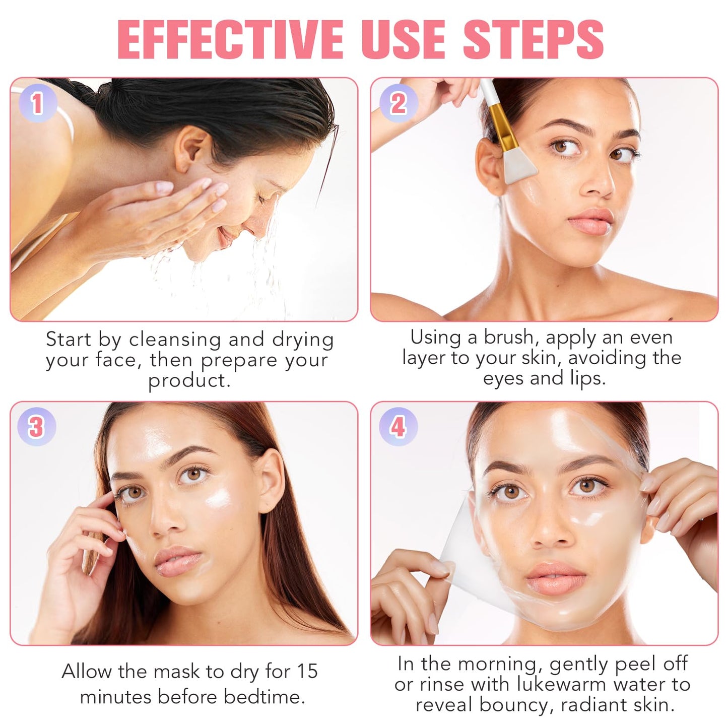 Collagen Night Wrapping Mask 75ml, Collagen Face Mask, Overnight Sleeping Mask with Hydrolysed Elasticity Visible Improved, for Dry & Dehydrated Skin, Reduce Skin Sagging & Dullness